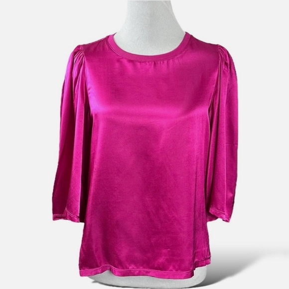 Anthropologie Nation LA Donna Bell Sleeve Silk Blouse - Picture 7 of 11